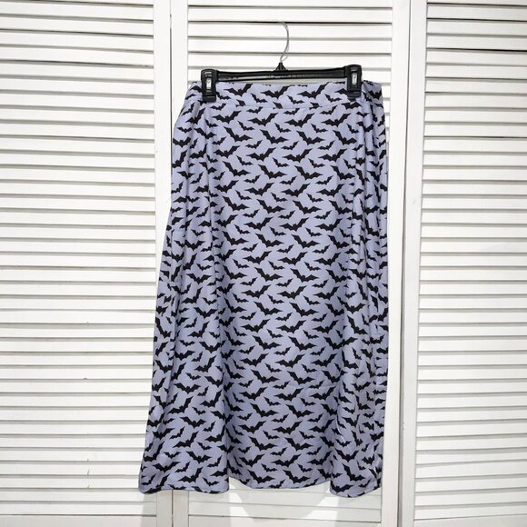 Romwe Purple A-Line Skirt with Bat Print - Picture 3 of 5